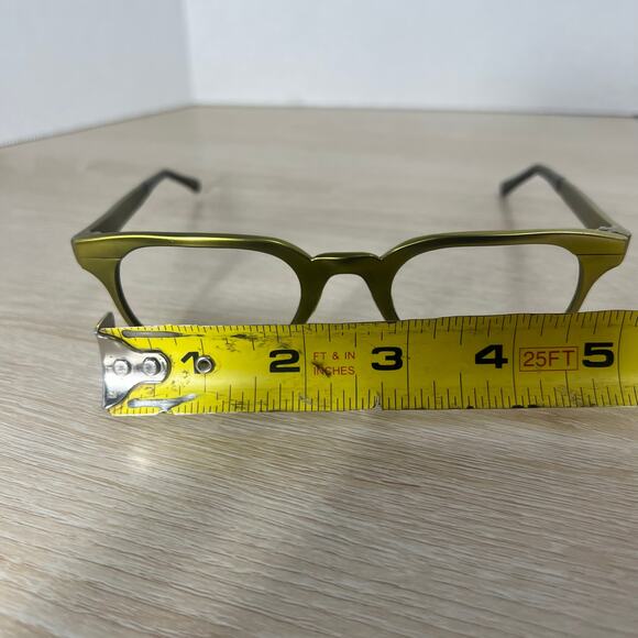 Vintage Tura Yellow Green Sunglasses Frames Only Horn Rimmed 49-23 main image 9